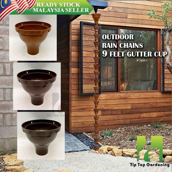 LS 9' GUTTER CUP RAIN CHAINS COLOR HOUSE GARDEN & HOME DECORATION | Lazada Ls 9' Gutter Cup Rain Chains Color House Garden & Home Decoration | Lazada