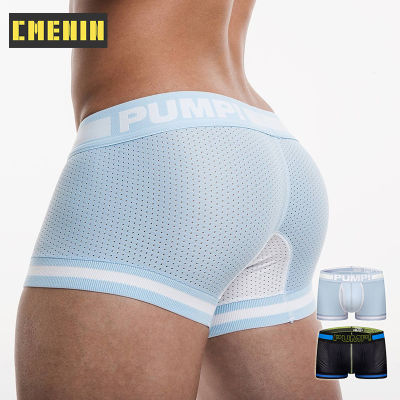 [CMENIN Official Sotre] Boxer For Men Panties (1 Pieces) PUMP Spandex ต่ำเอวนักมวยชายชุดชั้นในกางเกงยอดนิยม Patchwork ชุดชั้นในบุรุษเซ็กซี่กางเกงขาสั้นกีฬา 2020 ใหม่ H499