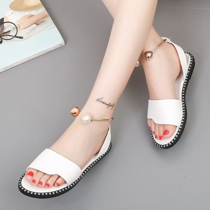 ขายดีที่สุด-ioztt2023-2020-black-or-white-h-ladies-sandals-luxury-design-flat-shoes-slippers-women-fashion