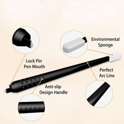 10pcs Professional Permanent Makeup Black disposable microblading pens hand tools 0.18mm 18U pins needles embroidery blades
