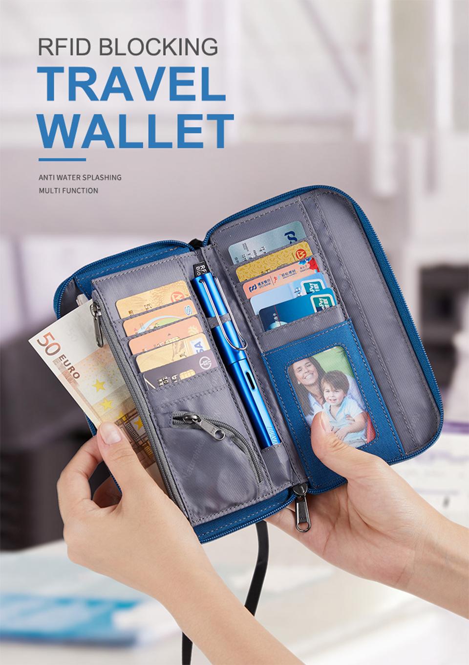 Naturehike NH17C001-B Travel Passport Card Bag Ticket Cash Wallet Pouch Holder 