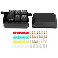 12V Relay Box 6 Slots Relay Block 6 Way ATC/ Fuse Block with Relay Universal Waterproof Fuse and Relay Box Kit