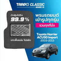 [สินค้า pre-order พร้อมจัดส่งภายใน 7-10 วัน] พรมปูพื้นรถยนต์ Trapo Classic Toyota Harrier ACU30 Import (2003-2013)