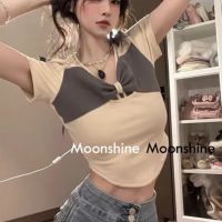 COD DSGTREYTTRYUII Moon เสื้อครอป เสื้อแฟชั่นผู้หญิง y2k สีพื้น สําหรับผู้หญิง ใส่ไปคลับ ปาร์ตี้ 2023 NEW 23032410