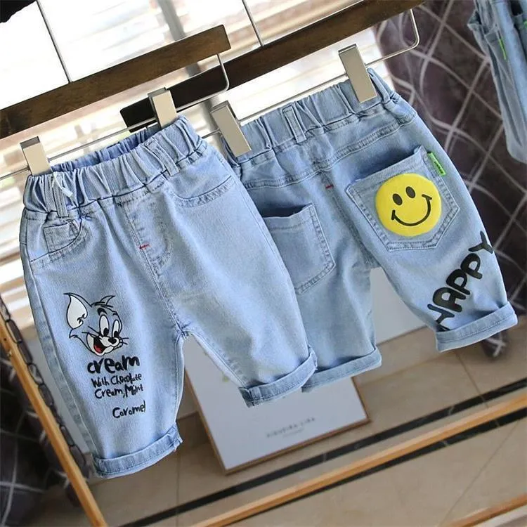 Boys Denim Shorts 2022 New Summer Children's Jeans Cartoon Printed Baby  Five-point Korean Style Comfortable Kids Pants | Lazada