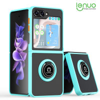 Lenuo เคสโทรศัพท์ป้องกันแฟชั่นกันตกสำหรับ Samsung Galaxy Z เคส Flip5อเนกประสงค์สำหรับรถยนต์กันกระแทกแม่เหล็กพร้อมห่วงตั้งปกหลัง