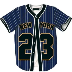 Baseball Jersey Classic New York 23 Stripes Design Printed for 80s 90s  Theme Birthday Party 