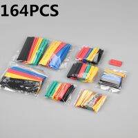 164pcs/box Heat Shrink Tube Kit Shrinking Assorted Polyolefin Insulation Sleeving Heat Shrink Tubing Wire Cable 8 Sizes 2:1 s Electrical Circuitry Par