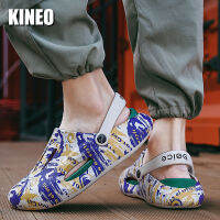 KINEO รองเท้าแตะผู้ชายสำหรับใส่เดินในสวน,รองเท้ารองเท้าแตะใส่เดินระบายอากาศสำหรับฤดูร้อนลำลองพื้นหนารองเท้าแตะสไลด์สำหรับใส่ในร่มกลางแจ้งชายหาดน้ำ