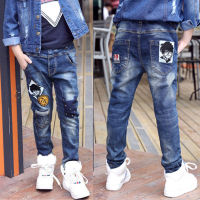 IENENS 5-13 Years Young Boy Casual Clothes Trousers Boys Slim Straight Jeans Kids Baby Children Fashion Denim Clothing Long Pants Elastic Waist Trousers