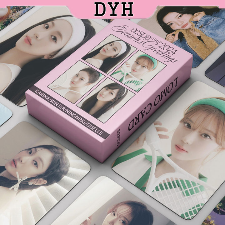 DYH 55pcs/box aespa Photocards 2024 season's greetings Album KPOP LOMO