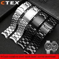 20 22 24mm Stainless Steel Watchband Curved Strap For  Casio EFR-526/303/304/530/556/552 Mens BEM-506/501 Bracelet Wristband Coil Springs