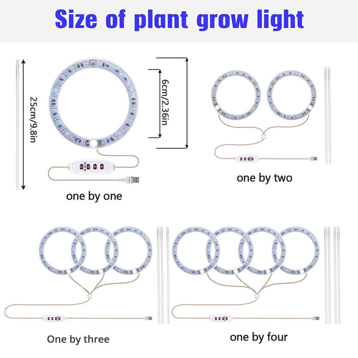 ไฟ-led-พืชรูปวงแหวน-แสงเจริญเติบโตขนาดเล็ก-usb-timing-dimming-เหมาะสำหรับพืชในร่มกระถางไฟตู้ปลาฉ่ำ
