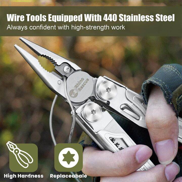 Rhino Rescue Sog Multitool Folding Pocket Pliers, Portable Tactical