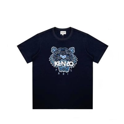 KENZOˉ Kenzo/Takada Kensan Men And Women Couple Models Tiger Head Heavy Industry Embroidery Casual Round Neck Short-Sleeved T-Shirt