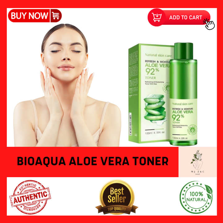 💋100% ORIGINAL BIOAQUA Natural Aloe Vera Toner 120ml, Refreshing ...