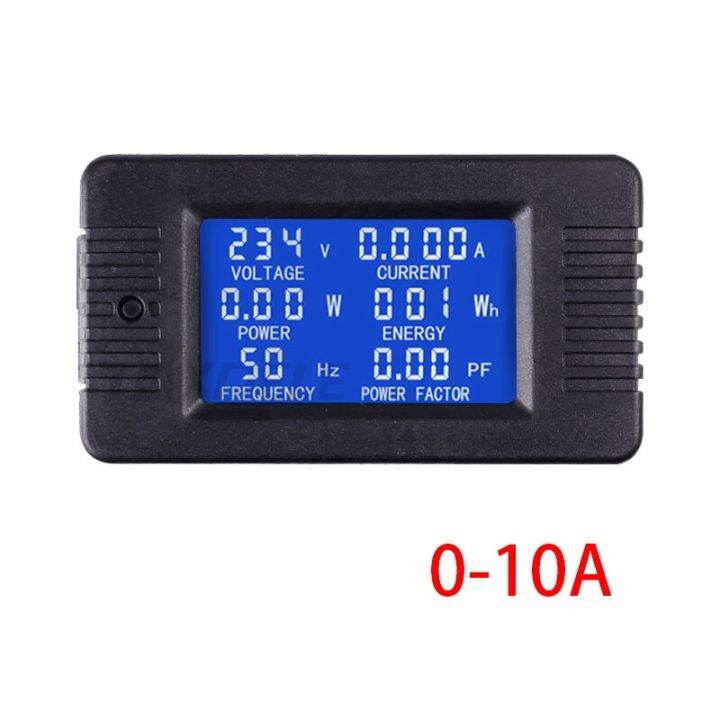 Digital Voltage Current Meter LCD Panel Amp Volt Watt Kwh Power Factor ...