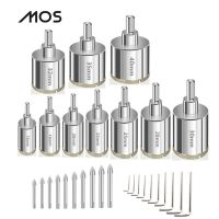 MOS Combined Marble Hole Saw Drill Bit Cutting Mable Ceramic Glass Hole Saw Drilling Bit with Center Drill Bit 7PCS 10PCS 13PCS Drills Drivers