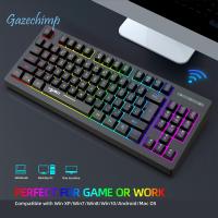 Gazechimp 87คีย์แบ็คไลท์ RGB คีย์บอร์ดแบบกลไกไร้สาย2.4G สำหรับสำนักงานเกม