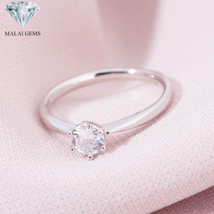 malai-gems-แหวนเพชร-แหวนเพชรชู-เงินแท้-925-เคลือบทองคำขาว-ประดับเพชรสวิส-cz-รุ่น-071-2r30693-แถมกล่อง-แหวนเงินแท้-แหวนเงิน-แหวน