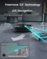 เครื่องดูดฝุ่นหุ่นยนต์หุ่นยนต์ระบบนำทาง LS1 Lidar แผนที่แบบเรียลไทม์พื้นที่โซนไม่ต้องไปทำความสะอาดพื้นที่ Alexa APP ควบคุมด้วยเสียง