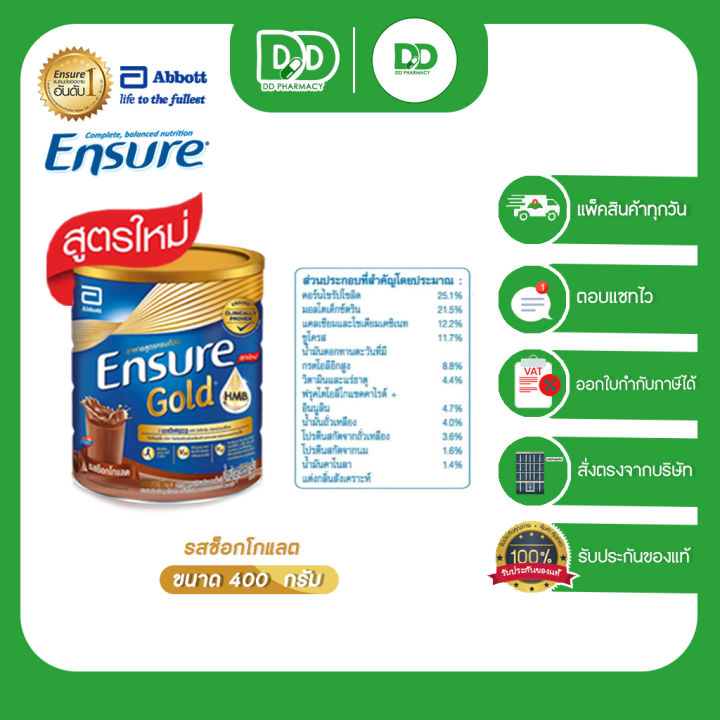 ensure-นมผงเอนชัวร์-อาหารสูตรครบถ้วนทางการแพทย์-นมพง-นมผู้ป่วยพักฟื้น-นมผู้สูง-ขนาด-400g-กระป๋องเล็ก