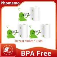 Phomemo Self-adhesive Thermal Paper Roll Clear Printing for M02/M02S/M02Pro Mini Printer Printable Sticker Ink-Free Label Paper