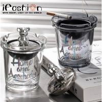 Light Luxury Funnel Ashtray with Cover Anti-flying Ashes Home Living Room Creative High-end Office Ashtray Senior Sense