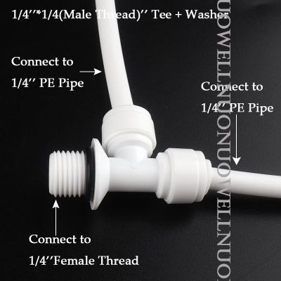 ；【‘； 10Pcs 1/4Reverse Osmosis Water Pipe Connector Water Purifier POM Male Thread Joints Family Drinking Water Tube Connectors