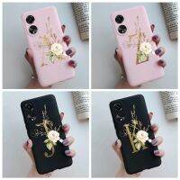 เคสพิมพ์ลายตัวอักษรน่ารักสำหรับ OPPO A78 4G กันกระแทกเคลือบด้านฝาหลังอ่อนนุ่มซิลิโคน TPU OPPO A78เคสขนาด78 4G