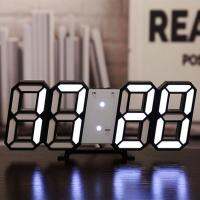 ZZOOI 3d Led Digital Alarm Wall Clock Date Temperature Display Glowing Night Mode Adjustable Hanging Watch Clocks Decoration For Home