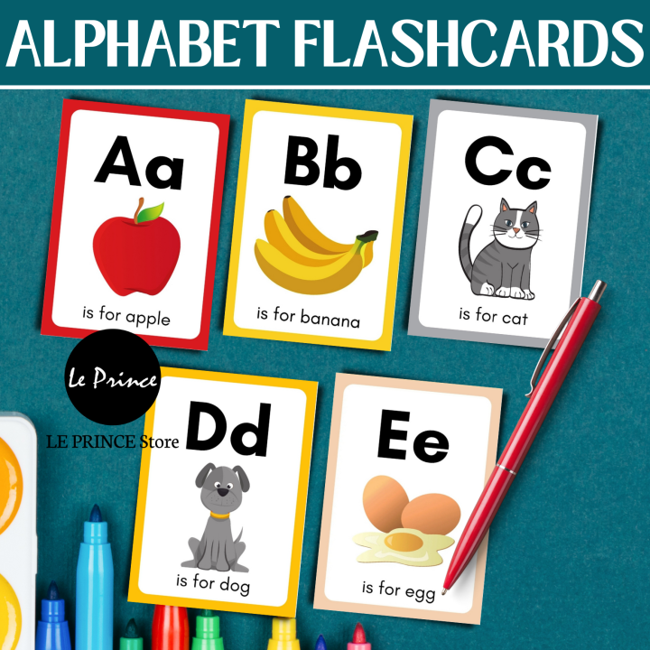 LAMINATED ENGLISH ALPHABET FLASH CARDS A-Z, FLASHCARDS FOR KIDS ...