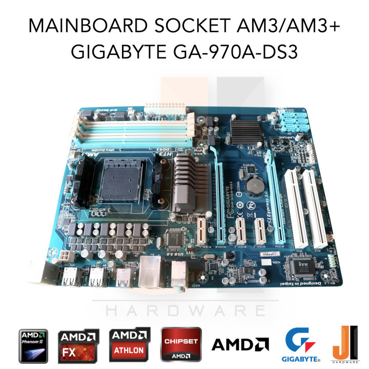mainboard-gigabyte-ga-970a-ds3-am3-am3-support-amd-fx-phenom-ii-athlon-ii-sempron-125-watts-tdp-สินค้ามือสองสภาพดีมีฝาหลังมีการรับประกัน