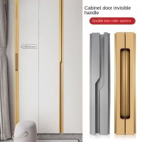 Open-top Wardrobe Door Handle Lightning Grey Embedded Extended Slotted Invisible Drawer Cabinet Door Handle Door Hardware