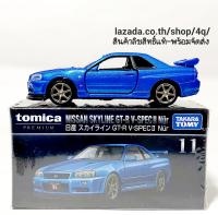 PN11Nur Tomica Premium Tomy Takara No.11 Nissan Skyline GT-R R34 Nur Blue color 1/62 โมเดลรถยี่ห้อ โทมิก้า นิสสัน สกายไลน์ R34 ขนาด 7.0cm x 3.0cm x 2.0cm ใหม่ กล่องสวยในซีล พร้อมจัดส่ง