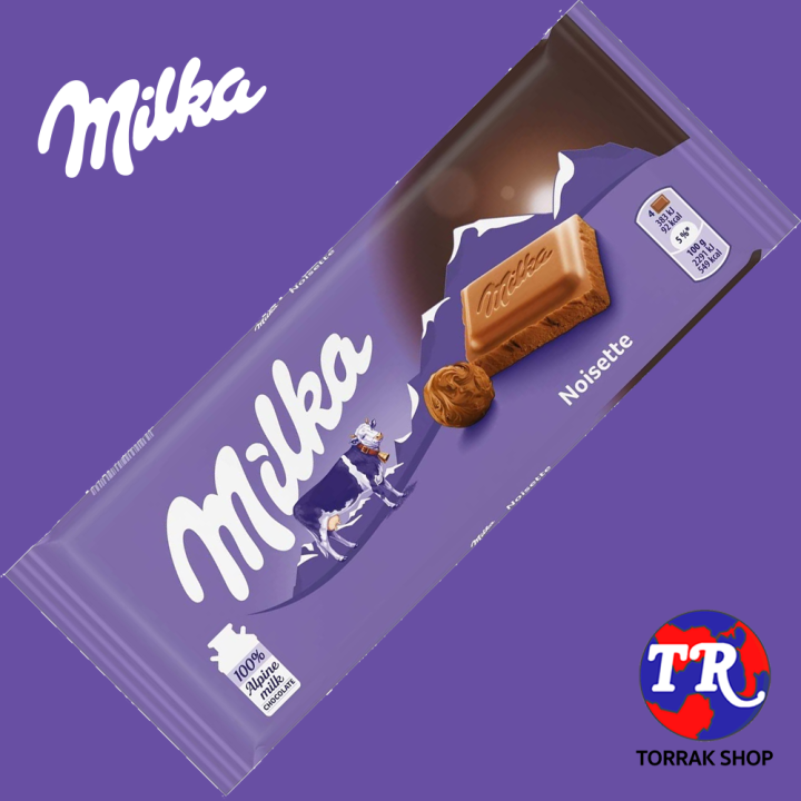 Milka Noisette Chocolate Bar มิลค์ก้า ช็อคโกแลต ผสมเฮเซลนัท นัวแช็ต 100g Th