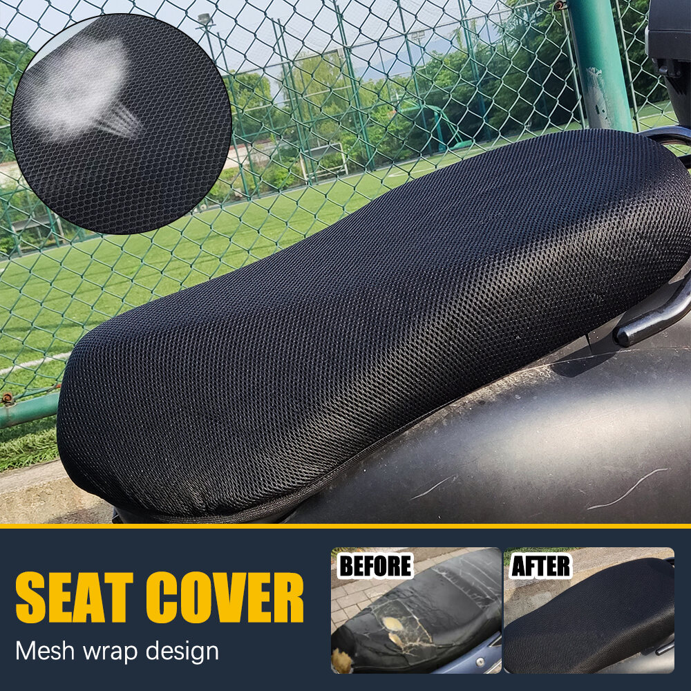 Motosikal basikal elektrik kerusi perlindungan musim panas bernafas kain Mesh 3D Anti-skid Pad skuter kerusi meliputi kusyen perlindungan bersih