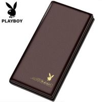 Ready Stock Playboy wallet men long wallet thin man student ticket clip Japan and South Korea youth business Cross Pattern purse