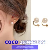 COCOJEWELRY S925เข็มเงินเกาหลีเรียบง่ายต่างหูกระดุมมุกสำหรับผู้หญิงเครื่องประดับหูส่วนบุคคล