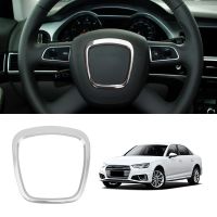 Chrome Car Steering Wheel Frame Replacement For Audi A3 8P S3 A4 B6 B7 B8 A5 A6 C6 Q7 Q5 Trim Cover Sticker