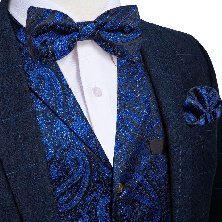 victorian-business-vest-สำหรับ-man-royal-blue-paisley-bowtie-pocket-square-cufflinks-ชุดปรับผู้ชายงานแต่งงาน-waistcoat