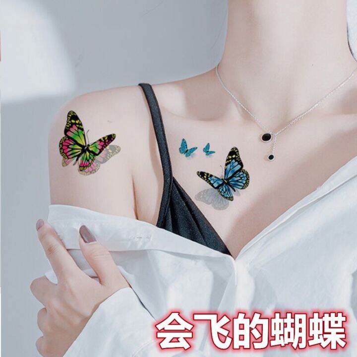 3d-three-dimensional-butterfly-tattoo-sticker-waterproof-female-simulation-lasting-sexy-chest-clavicle-net-red-sticker-cute-color