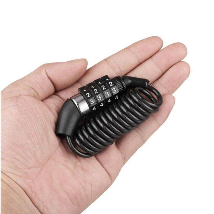 4-Digit Combination Bike Lock With Steel Cable - Waterproof Anti-Theft Cable Lock For Bicycles, Motorcycles, E-Bikes