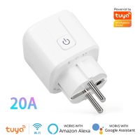 20A Tuya EU Smart Power Plug WiFi Energy Monitor Socket Outlet Smartlife APP Remote Timing Control Works With Alexa Google Home Ratchets Sockets