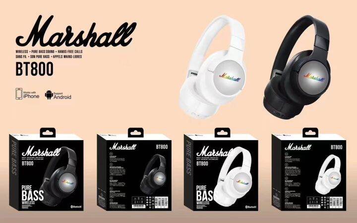 หูฟังบลูทูธ-หูฟังไร้สาย-tws-marshall-รุ่น-bt800-bluetooth-หูฟังเสียงดี-สายเกมสายฟังเพลง-ฟังเพลง-เบสแน่น-สวมใส่สบาย