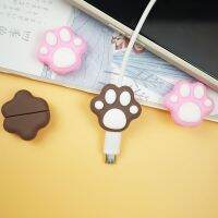 1/2/3 Buah Pelindung Winder Kabel Cakar Kucing Lucu untuk iPhone Kawaii Pink Desktop Kabel USB Kabel Pengisi Daya Pelindung Organizer