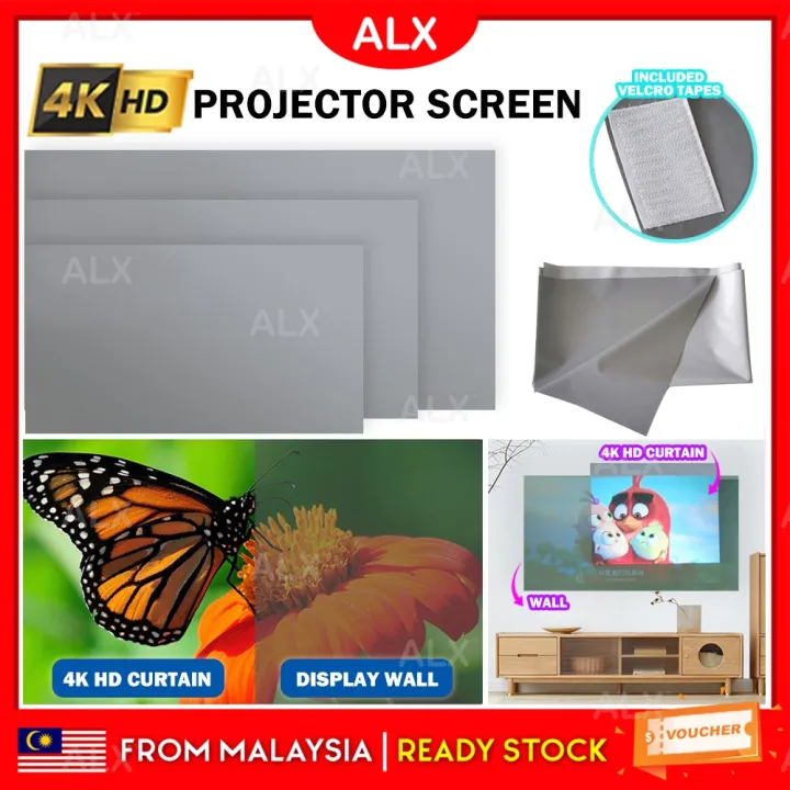 ALX MALAYSIA FULL HD 3D 4K Antilight Movie Projector Screen Foldable