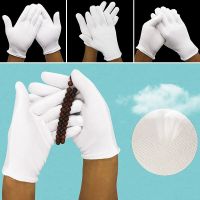 1 Pair White Cotton Full Finger Gloves Men Women Etiquette Waiters/Drivers/Jewelry/Workers/Inspection Work Mittens Sweat Gloves