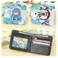 Anime Demon Slayer Agatsuma Zenitsu Inosuke Nezuko Short Button Wallet Folding Zipper Purse Coin Bag