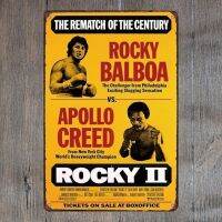 Rocky Balboa Vs. อพอลโลลัทธิผับบาร์โปสเตอร์ของตกแต่งผนังบ้านสติกเกอร์การ์ตูนเครื่องหมายดีบุกโลหะโบราณ8Quot; X12quot;